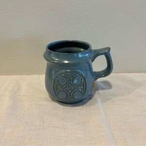 Cynnyrch Cymru Wales Blue Studio Pottery Coffee Mug Collectible Celtic Cross NEW